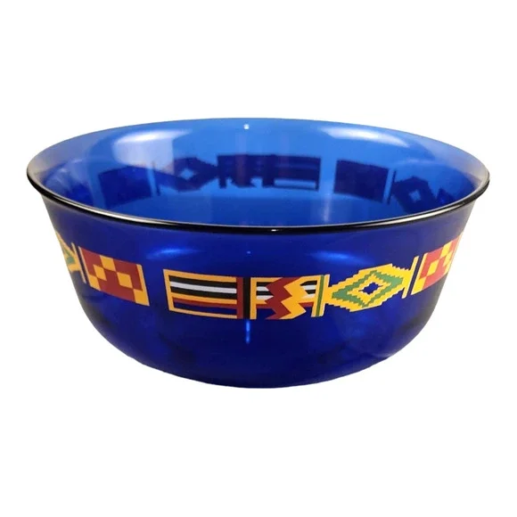 Vintage 1972 Cobalt Blue Olympics Flage Bowl Munich Germany Made in Frances - Picture 3 of 4